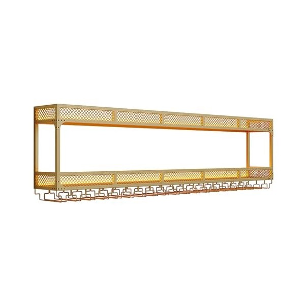 Casier À Vin Mural Contemporain avec Lumière LED, Casier À Vin en Fer pour Cave À Vin, Étagères Polyvalentes en Métal, Étagèr