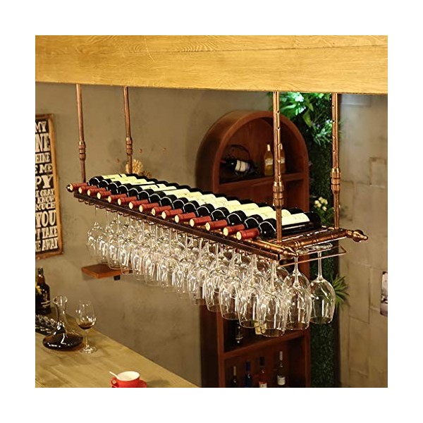 RatHozier Porte-Bouteille de vin Suspendu casier à vin Hauteur de flèche réglable Verre à vin Domestique à lenvers casier à 