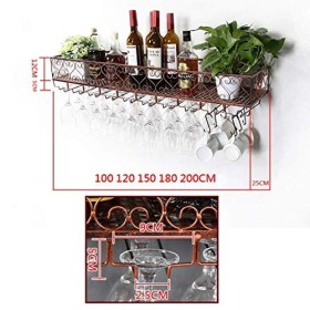 PJQUEKAIPJ Casier à vin, Mural, Bar, Restaurant, casier à Bouteilles de vin, étagère Murale en métal et Fer au Plafond, Suppo