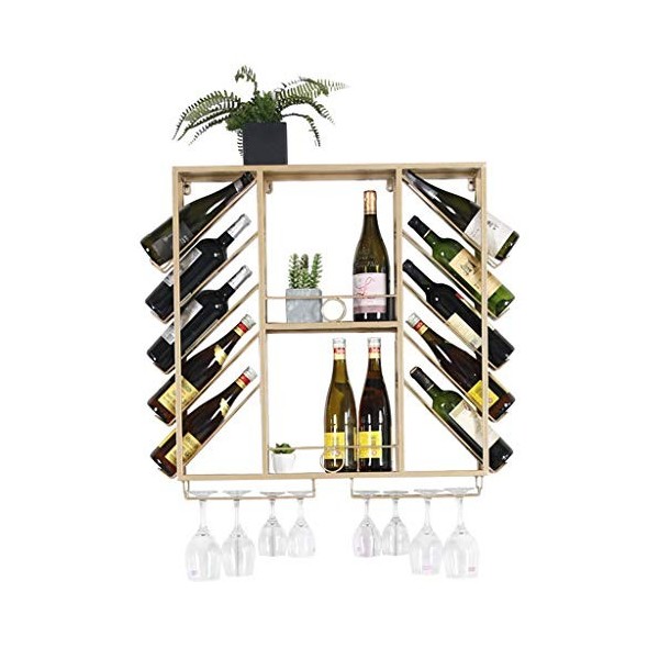 PJQUEKAIPJ Casier à vin, Mural, Bar, Restaurant, casier à Bouteilles de vin, Support de Rangement pour étagère Murale, Suppor