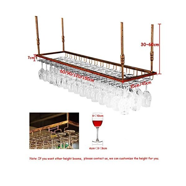 PJQUEKAIPJ Casier à vin, Mural, Bar, Restaurant, casier à Bouteilles de vin, Supports à Verres à Pied en métal, Support de Pl