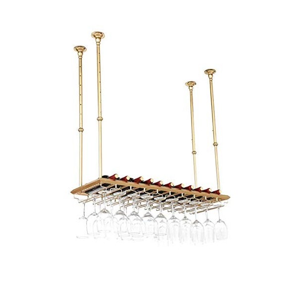 PJQUEKAIPJ Casier à vin, bar, restaurant, suspendu, casier à verres à vin, support de bouteille de vin de style vintage, étag