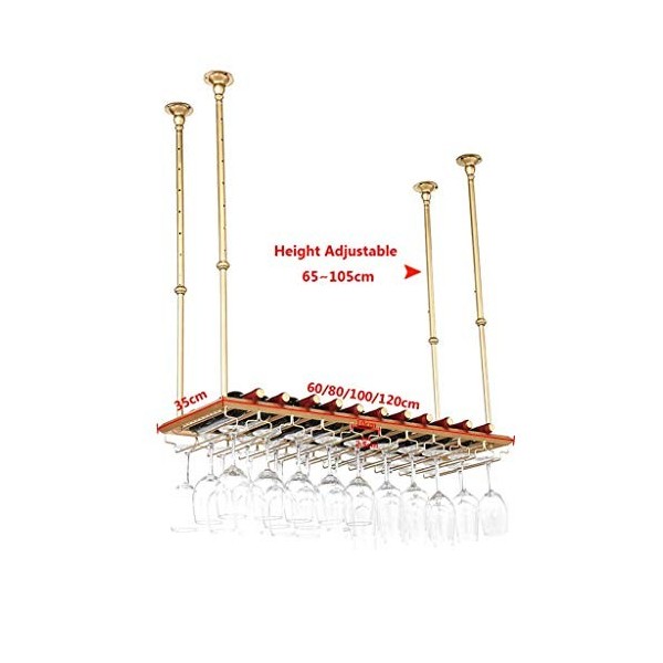 PJQUEKAIPJ Casier à vin, bar, restaurant, suspendu, casier à verres à vin, support de bouteille de vin de style vintage, étag