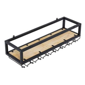 PJQUEKAIPJ Casier à vin, Bar, Restaurant, casier à Verres à vin, Support à Verres à Pied Suspendu Industriel, Support Mural e