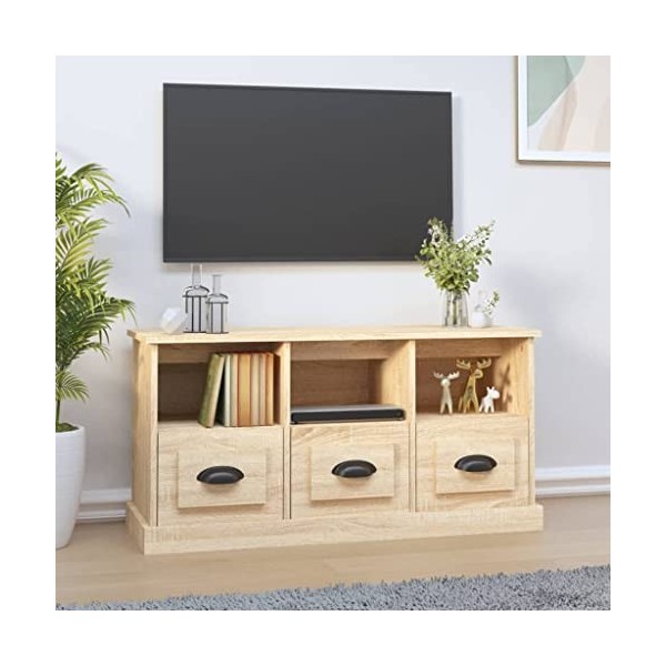 FIRBNUS Meuble TV Chêne Sonoma 73x35,5x47,5 cm Bois dingénierie Armoire TV Salon Construction Robuste Meuble HiFi Tendance D