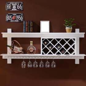 USFJATI Bois Massif Casier À Vin Mural Porte Bouteille Muraux Industriels Présentoir Multifonctionnel De Stockage for Bars, C