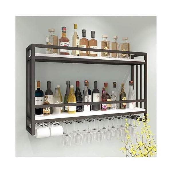 EVXOIJMS Fer forgé Nordique, casier à vin en Bois Massif, Cave à vin Murale, présentoir à vin Mural créatif, casier à vin Sus