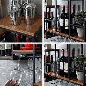 Casier à vin sur pied nordique créatif en fer, étagère murale en verre, armoire suspendue pour restaurant, bar, bois massif, 
