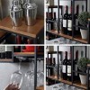 Casier à vin sur pied nordique créatif en fer, étagère murale en verre, armoire suspendue pour restaurant, bar, bois massif, 