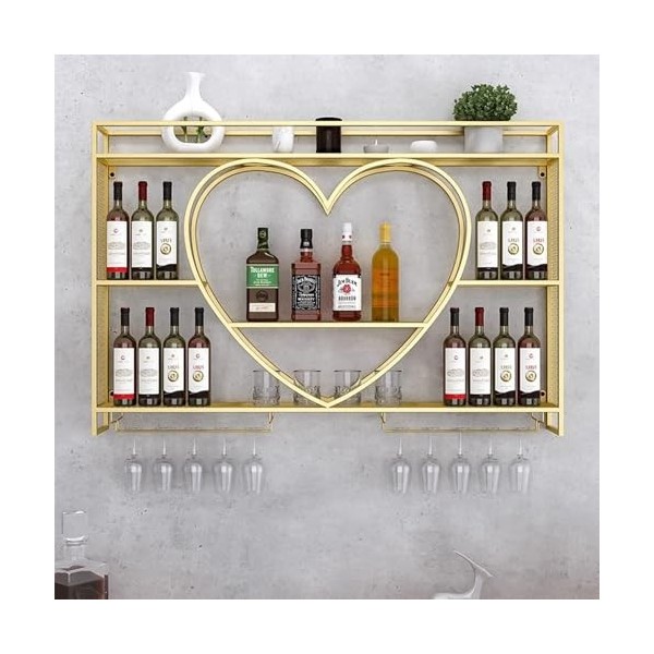 Casier À Vin Mural À LED, Support Industriel en Métal pour Bouteilles De Vin Etagère pour Bouteilles De Liqueur pour La Décor