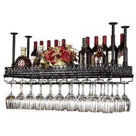RatHozier Porte-Bouteille de vin Suspendu 60x35cm, flèche réglable, Verre à vin Domestique, casier à vin à lenvers, décorati