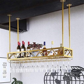 RatHozier Porte-Bouteille de vin casier à vin Suspendu avec Support en Verre et étagère, Armoire à vin Suspendue casier à vin