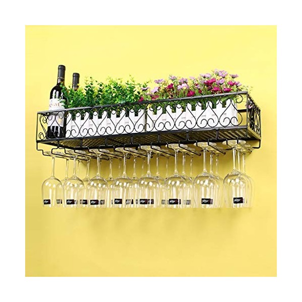 Cadre de verre à vin en verre Casier à vin mural en métal, décoration de casier à vin multifonctionnel pour salle à manger et