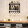 Casier À Vin Casier À Vin Mural Étagère Multifonctionnelle en Métal Support De Rangement Supports À Verres À Vin Suspendus À 