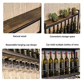 Casier À Vin Casier À Vin Mural Étagère Multifonctionnelle en Métal Support De Rangement Supports À Verres À Vin Suspendus À 