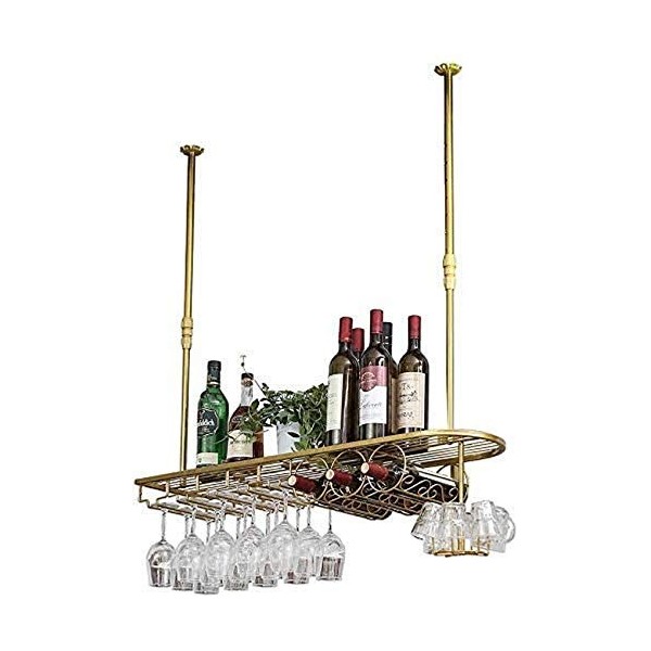 Casier À Vin Casier À Verre À Vin/Porte-Bouteille De Vin Suspendu Au Plafond/Porte-Verre À Vin en Fer Métallique Porte-Gobele