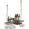Casier À Vin Casier À Verre À Vin/Porte-Bouteille De Vin Suspendu Au Plafond/Porte-Verre À Vin en Fer Métallique Porte-Gobele