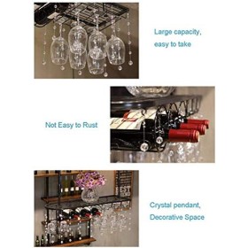 Casier À Vin Casier À Verre À Vin/Porte-Bouteille De Vin Suspendu Au Plafond/Porte-Verre À Vin en Fer Métallique Porte-Gobele
