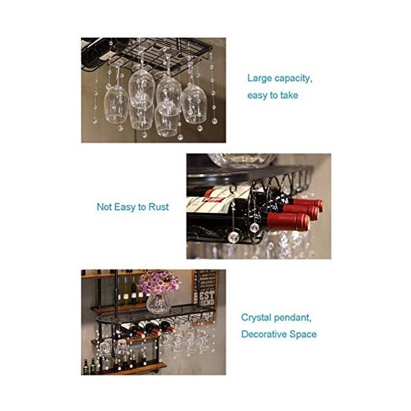 Casier À Vin Casier À Verre À Vin/Porte-Bouteille De Vin Suspendu Au Plafond/Porte-Verre À Vin en Fer Métallique Porte-Gobele