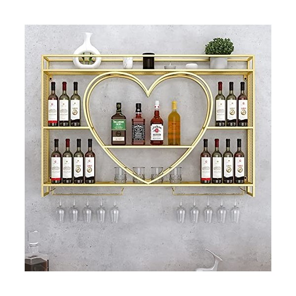 Casier à Bouteilles de vin en métal – Casier à vin Mural Moderne pour Bar, Salon, Restaurant – Présentoir en Verre en Fer ave