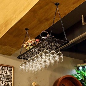 Cadre de verre à vin en verre Casier à vin suspendu, cadre décoratif de support de verre à vin, support de verre à vin de bar