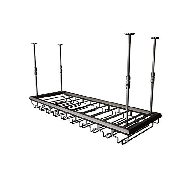 Cadre de Verre à vin en Verre Casier à vin en métal de Plafond, Hauteur et espacement réglables, casier à vin Multifonctionne