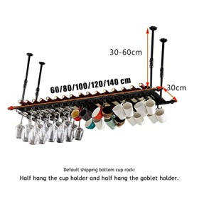 RatHozier Porte-bouteille de vin Casier à vin Casier à vin de plafond | Porte-verre à vin suspendu | Étagère de rangement déc