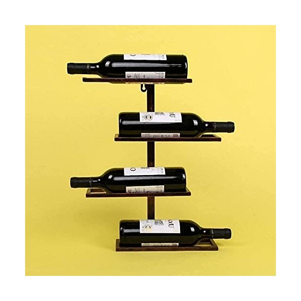 Casier À Vin Stockage De Vin Casier À Vin Mural Européen Rétro en Fer Forgé Casier À Vin Support en Verre Bar Supports Muraux