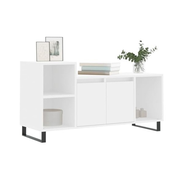Générique Meuble TV Blanc 100x35x55 cm Bois dingénierie,20.4 KG,831324, Meubles, Meubles TV