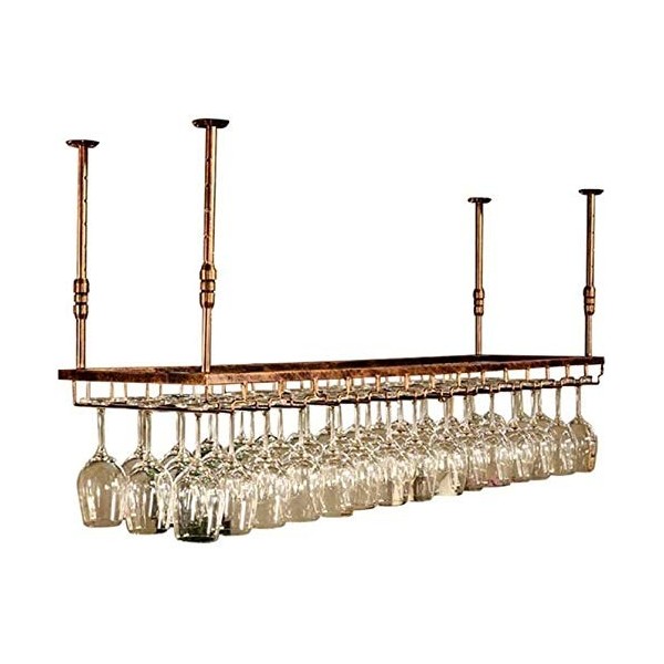 Porte-bouteille de vin casier à vin suspendu avec support en verre et étagère, support de verre à vin, casier à vin à lenver