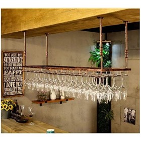 Porte-bouteille de vin casier à vin suspendu avec support en verre et étagère, support de verre à vin, casier à vin à lenver