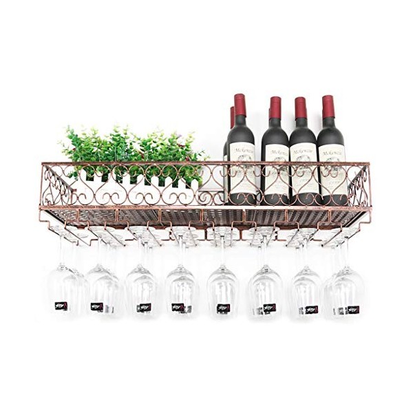 Cadre de Verre à vin en Verre Casier à vin Mural en métal, Salle à Manger et Cuisine, présentoir Multifonctionnel pour casier