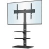 BONTEC Support TV Pied de Sol pour Téléviseurs Incurvés Plats LED LCD 30-70 Pouces jusquà 40 kg, Réglable en Hauteur avec Et