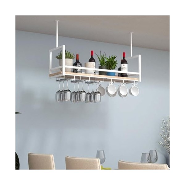 RatHozier Porte-Bouteille de vin casier à vin de Plafond, casier à Verre à vin Suspendu 80 x 30 x 60 cm, Porte-Bouteille de v