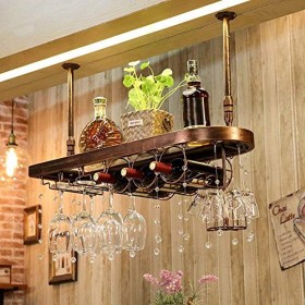 PJQUEKAIPJ Casier à vin Accueil Support Rouge Support de Verre à Vin Restaurant Bar Suspension Multifonction Étagères Porte-g