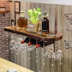 PJQUEKAIPJ Casier à vin Accueil Support Rouge Support de Verre à Vin Restaurant Bar Suspension Multifonction Étagères Porte-g