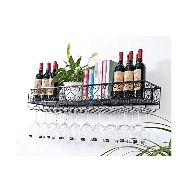 PJQUEKAIPJ Casier à Vin Home Red Holder Restaurant Bar S, Mural en Métal | Casier à Verres à Vin Suspendu | Casier à Bouteill