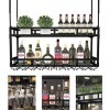 PJQUEKAIPJ Casier à vin, bar, restaurant, casier à verres à vin, plafond à 2 niveaux avec support en verre, support de rangem