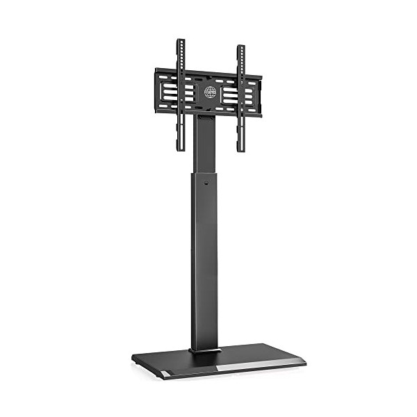 FITUEYES Meuble TV au Sol avec Base en Fer pour Téléviseur de 27à 55 Pouce Ecran LED LCD Plasma Pivotant Réglable en Hauteur 