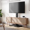 FITUEYES Meuble TV au Sol avec Base en Fer pour Téléviseur de 27à 55 Pouce Ecran LED LCD Plasma Pivotant Réglable en Hauteur 