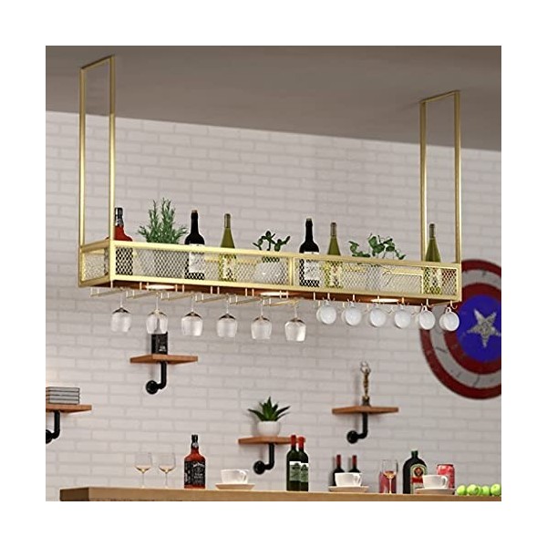 Casier à vin Casier à vin, support de verre à vin de bar à la maison en fer forgé, support de verre à vin à lenvers, support