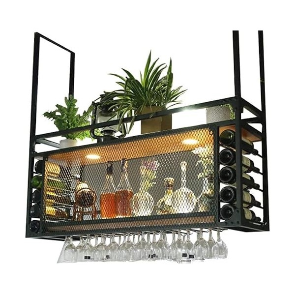 Casier à vin autoportant, armoires, support à vin mural, casier à vin mural, casier à vin suspendu au plafond avec grille |Po