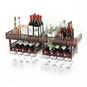 ZERAPH Casier à vin autoportant Armoires Porte-vin Mural Casier à vin Mural - Casier à vin Mural en Fer forgé |Porte-Verre à 