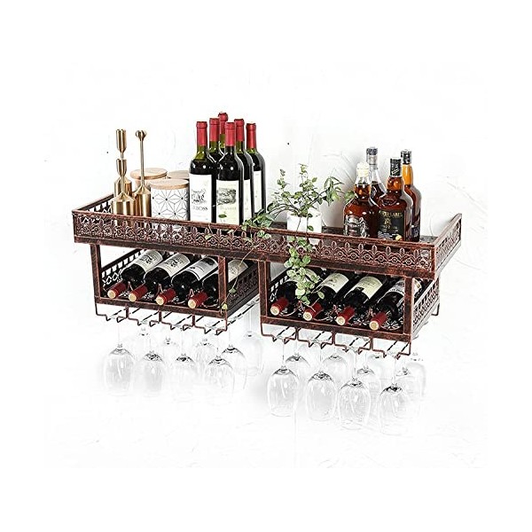 ZERAPH Casier à vin autoportant Armoires Porte-vin Mural Casier à vin Mural - Casier à vin Mural en Fer forgé |Porte-Verre à