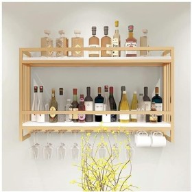 EVXOIJMS Fer forgé Nordique, casier à vin en Bois Massif, Cave à vin Murale, présentoir à vin Mural créatif, casier à vin Sus