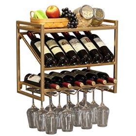 Cadre de verre à vin en verre Casier à vin mural en fer, présentoir multifonctionnel de restaurant de cuisine, support de déc