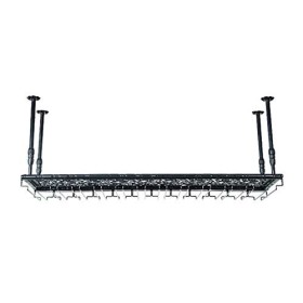 Cadre de Verre à vin en Verre Casier à vin en métal de Plafond, Hauteur et espacement réglables, casier à Verre à vin Multifo