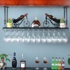 Cadre de Verre à vin en Verre Casier à vin en métal de Plafond, Hauteur et espacement réglables, casier à Verre à vin Multifo
