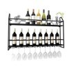 Cadre de verre à vin en verre Casier à vin mural en fer, présentoir multifonctionnel de cuisine de restaurant, support de déc