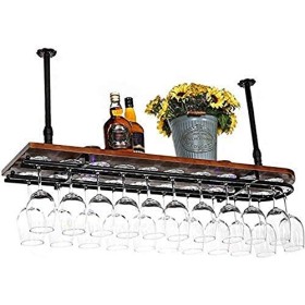 Casier à vin, casier à vin de plafond à hauteur réglable, support mural suspendu pour bouteille de vin, support en métal et e